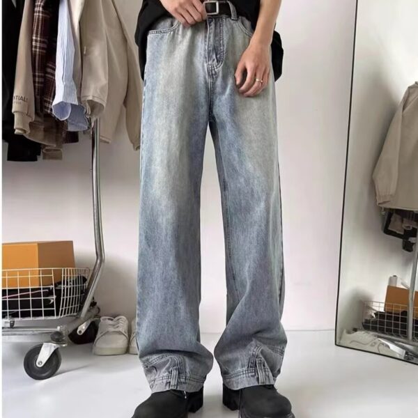 retro washed high waisted wide leg jeans – unisex 90s style