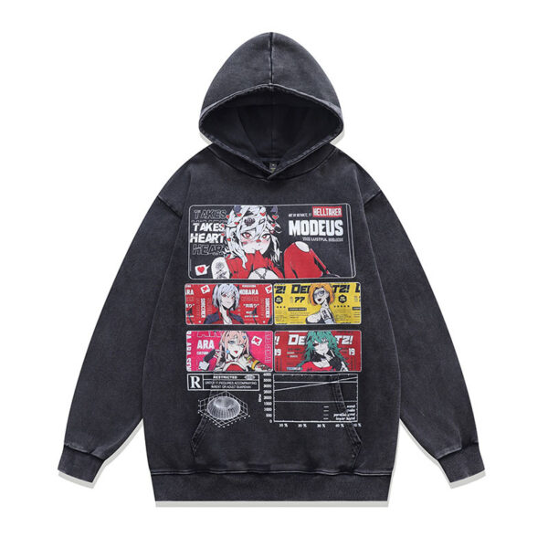 spray art vintage hoodie – washed cotton oversized graphic sweatshirt