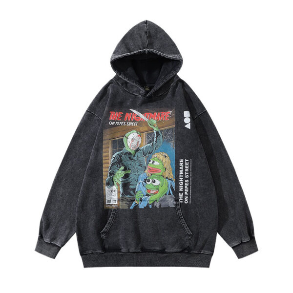 spray art vintage hoodie – washed cotton oversized graphic sweatshirt