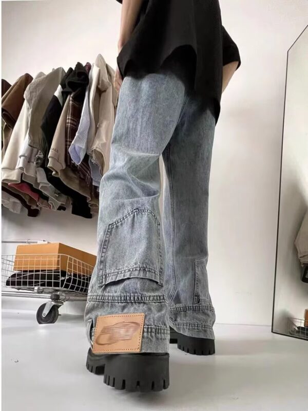 retro washed high waisted wide leg jeans – unisex 90s style